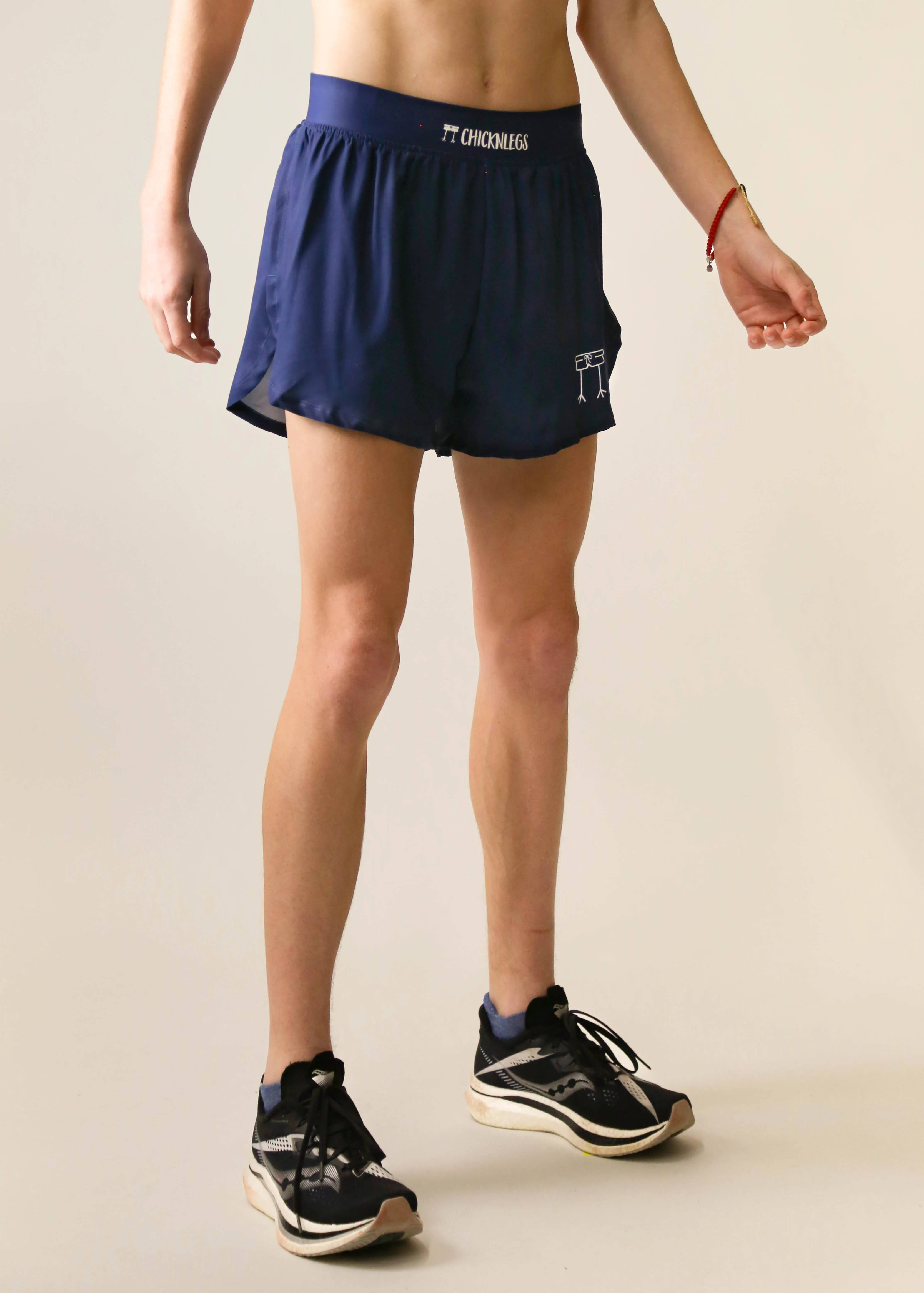 Men's Navy Blue 4" Half Split Shorts - Image 3