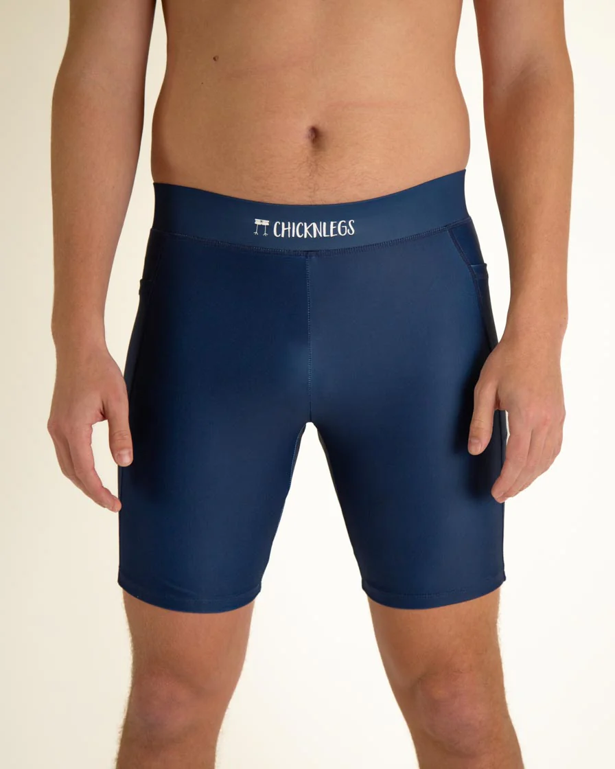 Men's Navy Blue 8" Half Tights
