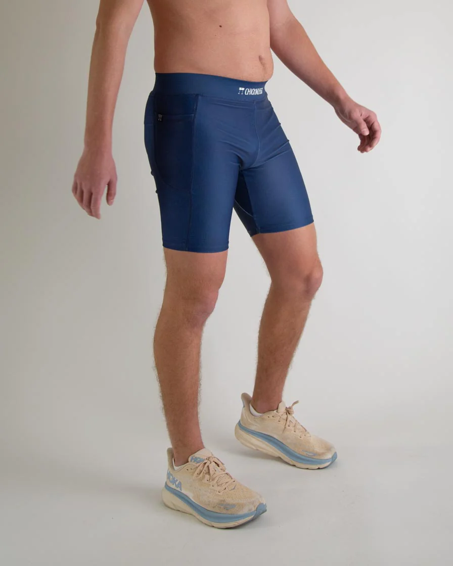 Men's Navy Blue 8" Half Tights - Image 3