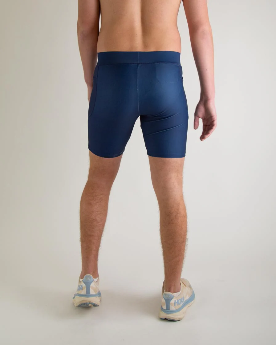 Men's Navy Blue 8" Half Tights - Image 5