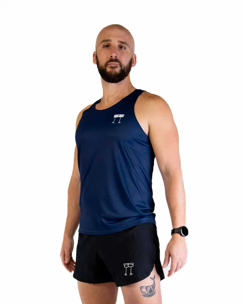 Men's Navy Blue Performance Singlet - Image 2