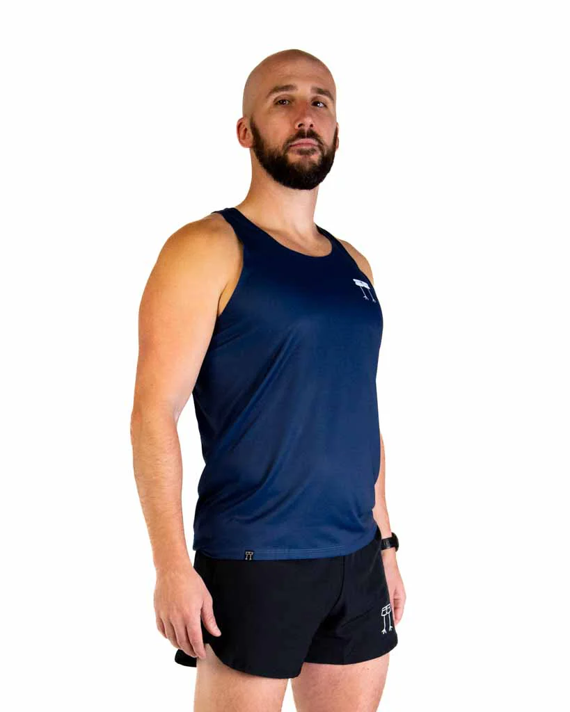 Men's Navy Blue Performance Singlet - Image 3