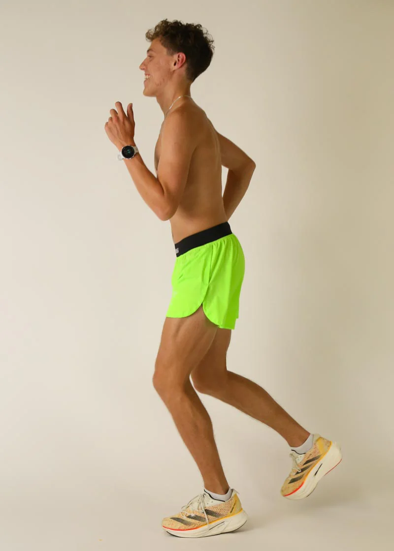 Men's Neon Green 4" Half Split Shorts - Image 5