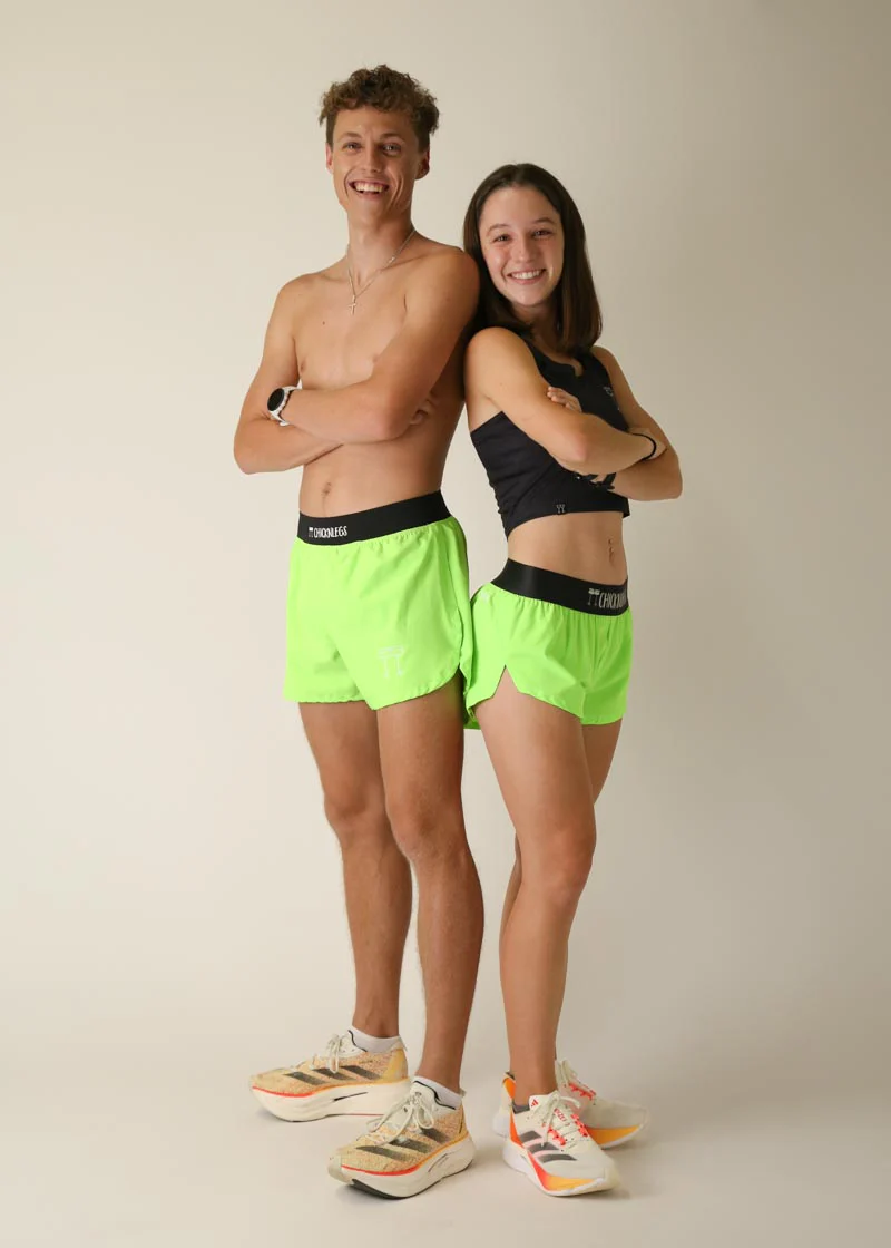 Men's Neon Green 4" Half Split Shorts - Image 6
