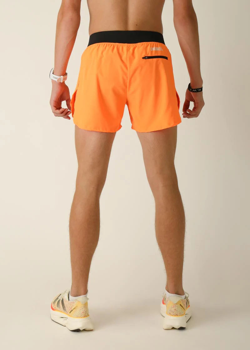 Men's Neon Orange 4" Half Split Shorts - Image 4