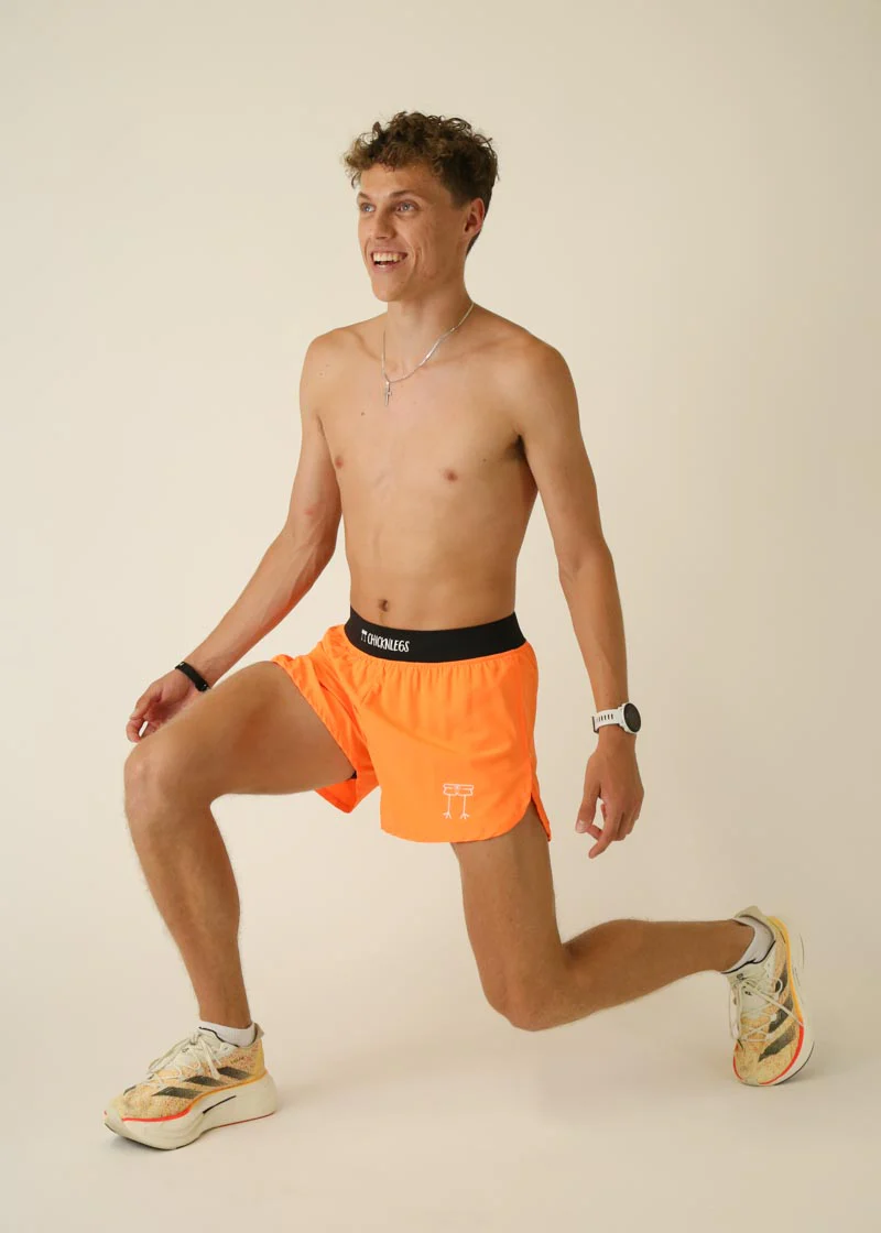 Men's Neon Orange 4" Half Split Shorts - Image 5