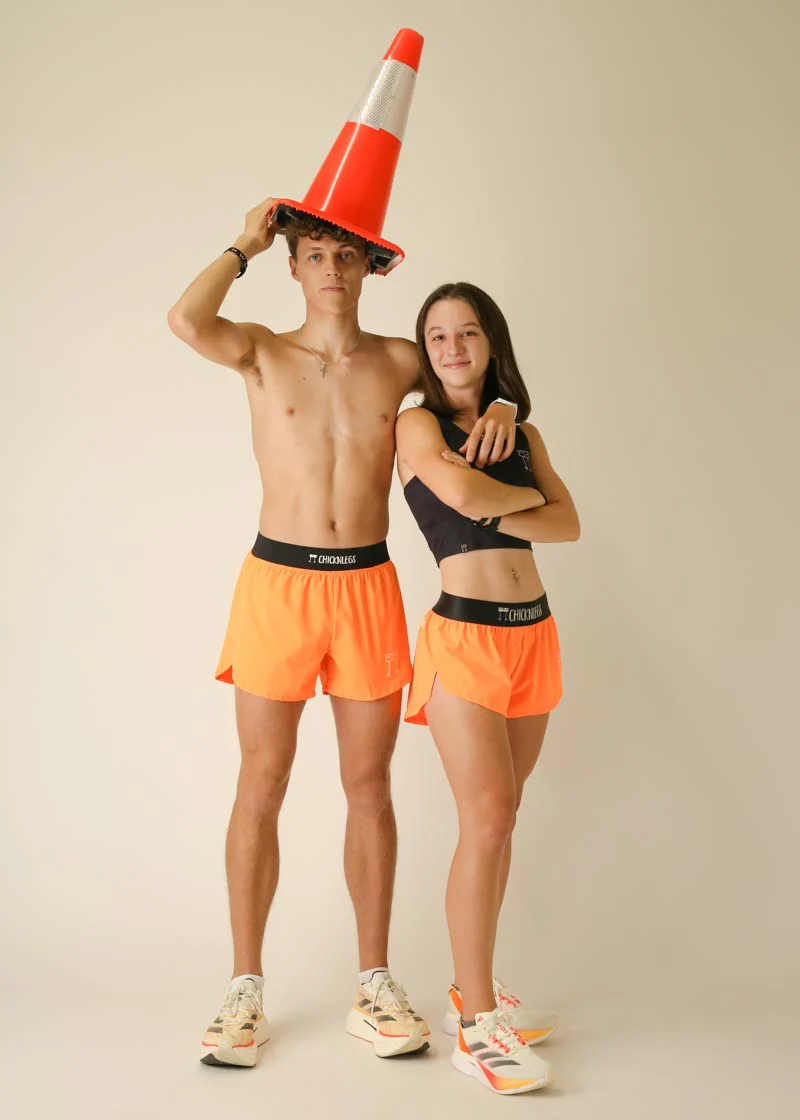 Men's Neon Orange 4" Half Split Shorts - Image 6