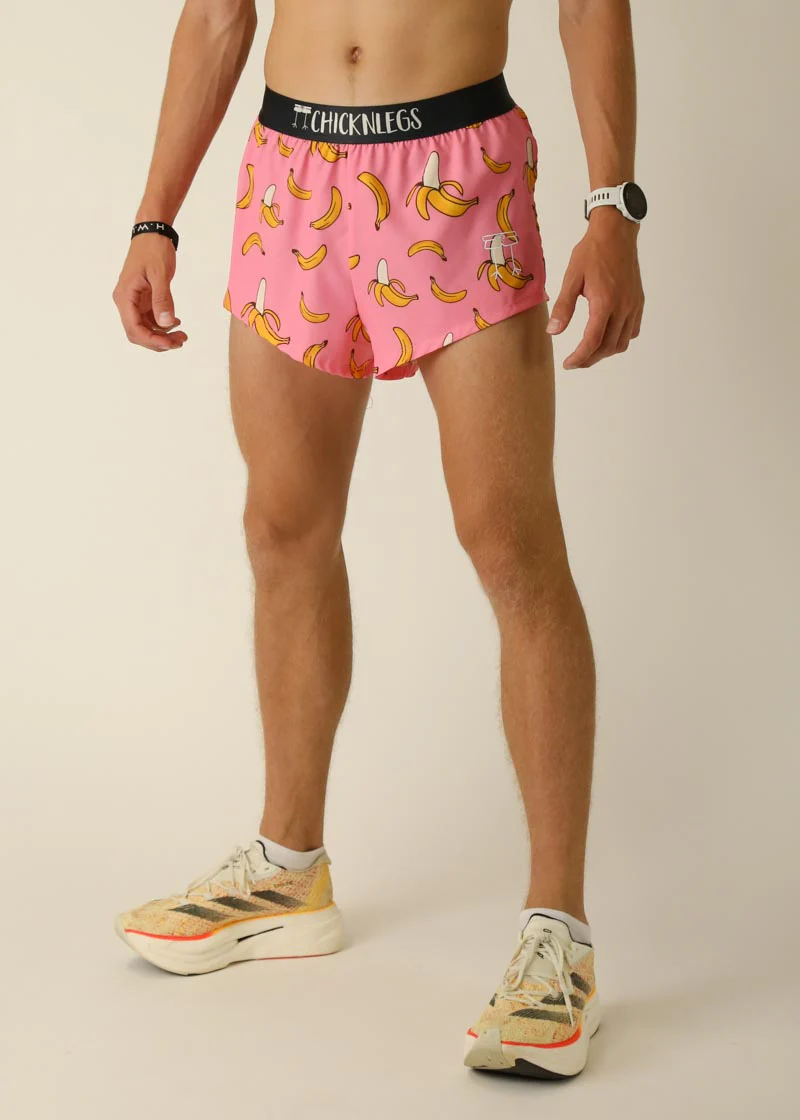Men's Pink Bananas 2" Split Shorts - Image 4