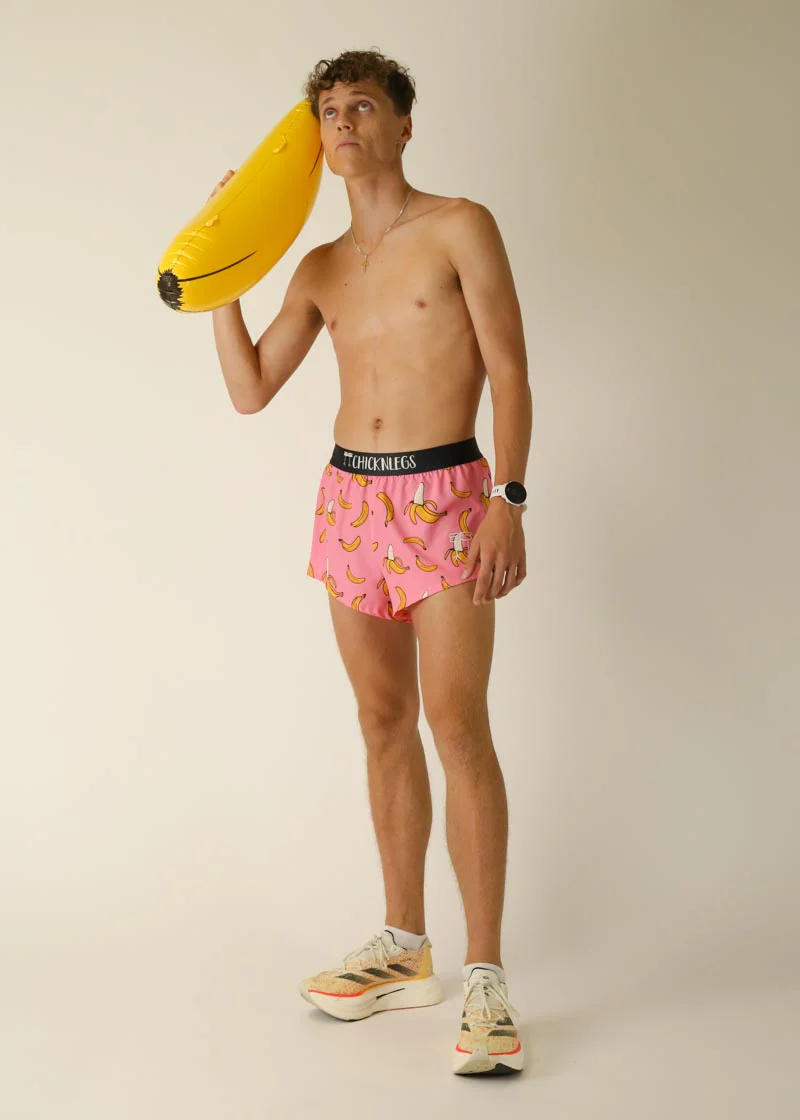 Men's Pink Bananas 2" Split Shorts - Image 6