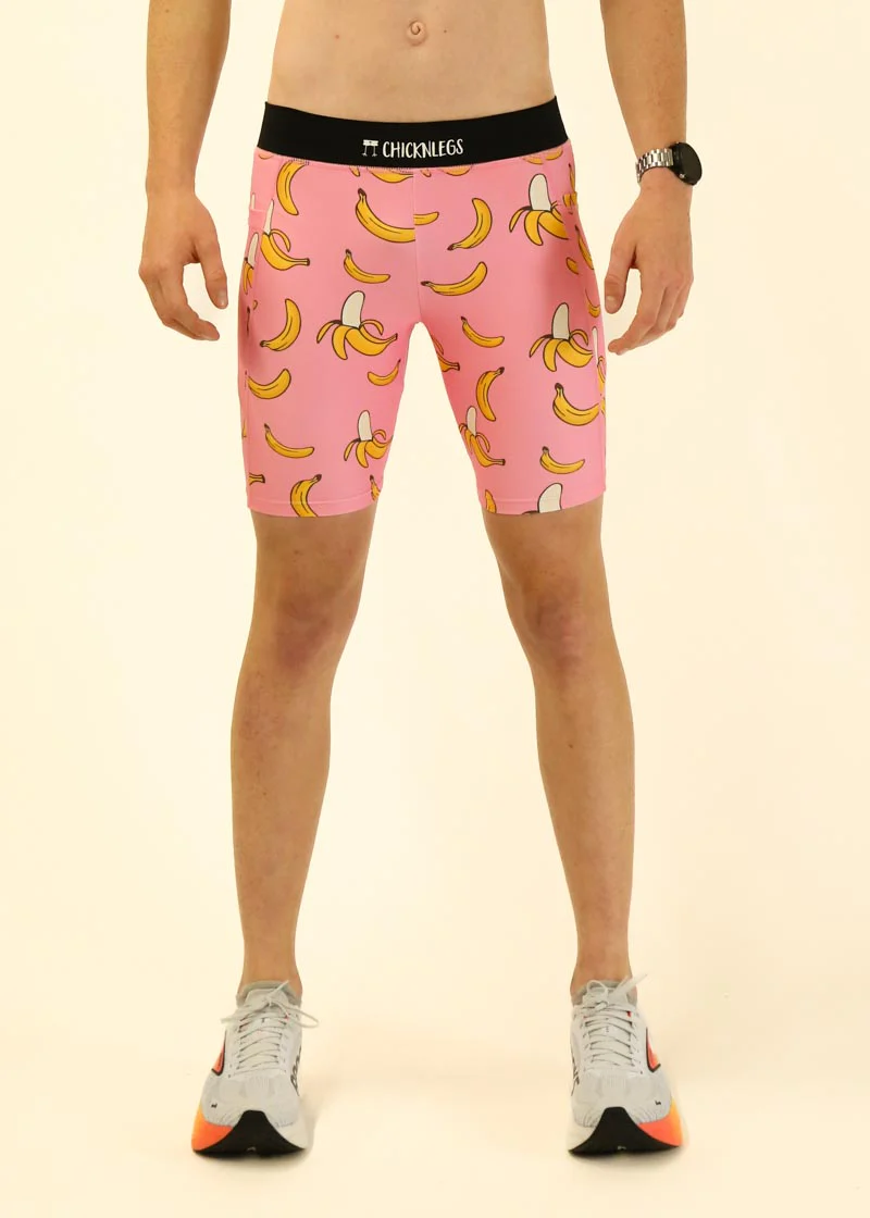 Men's Pink Bananas 8" Half Tights - Image 2