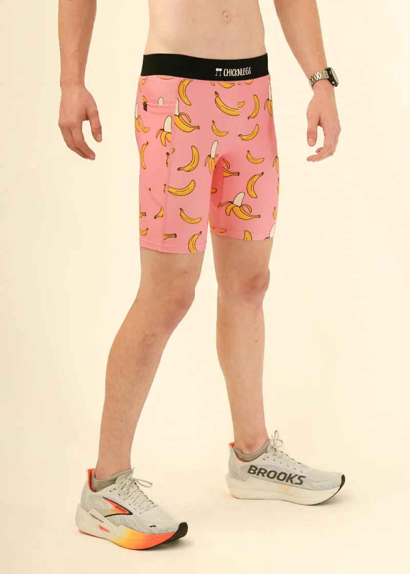 Men's Pink Bananas 8" Half Tights - Image 3