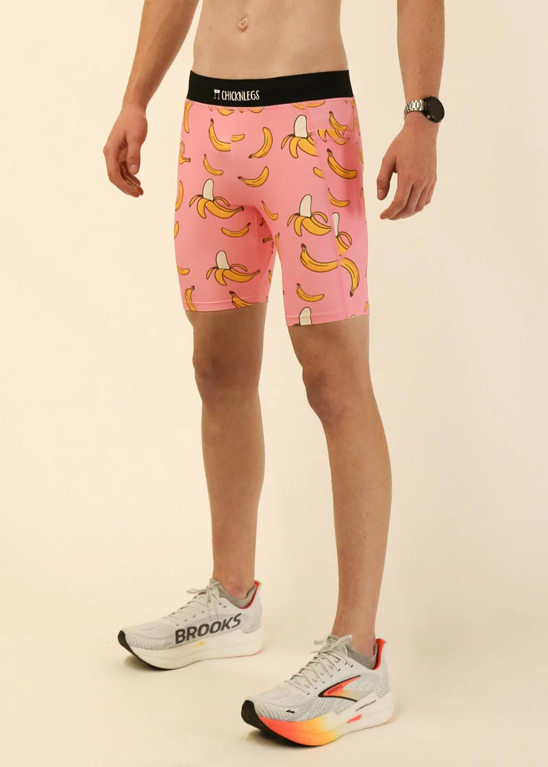 Men's Pink Bananas 8" Half Tights - Image 4