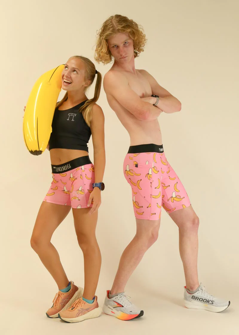 Men's Pink Bananas 8" Half Tights - Image 6