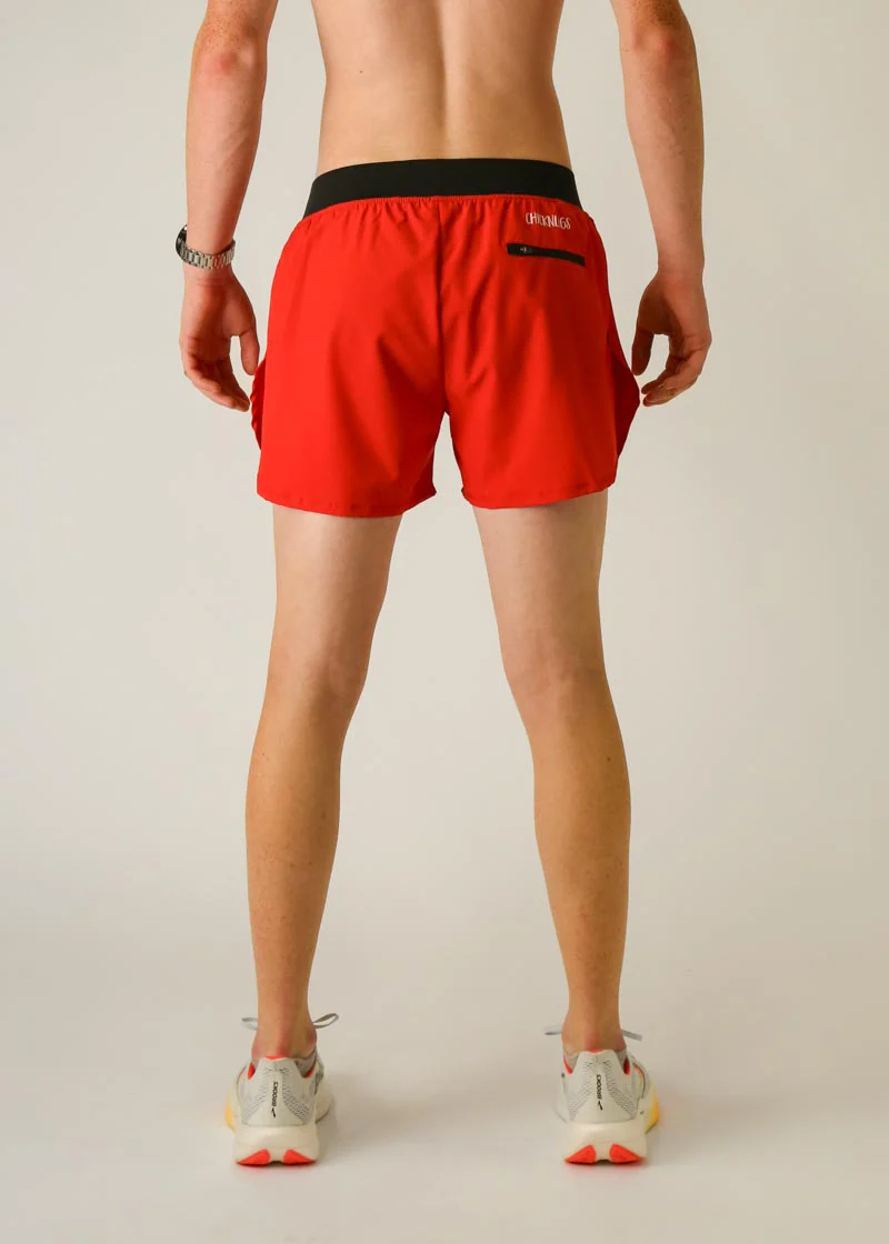 Men's Red 4" Half Split Short - Image 4