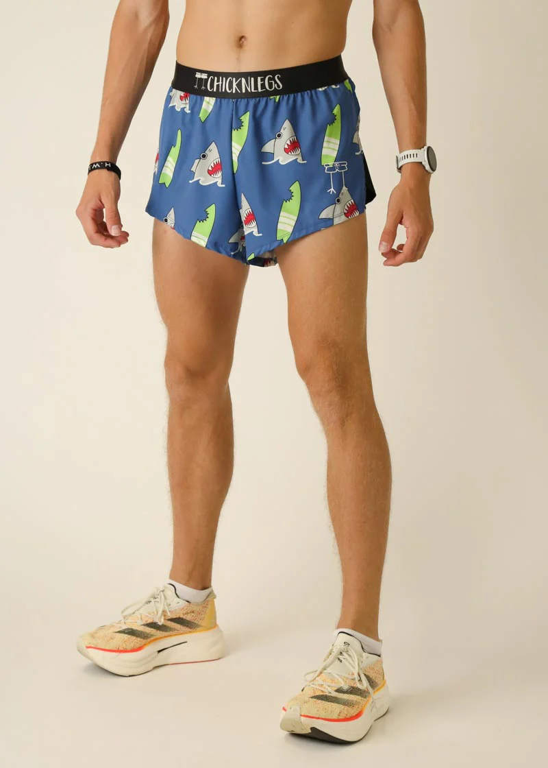 Men's Blue Sharks 2" Split Shorts - Image 4