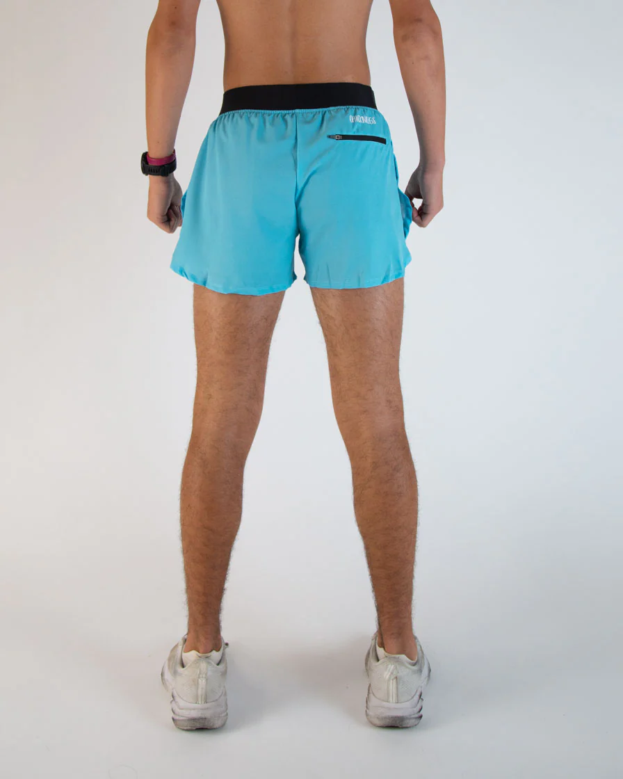 Men's Sky Blue 4" Half Split Shorts - Image 4