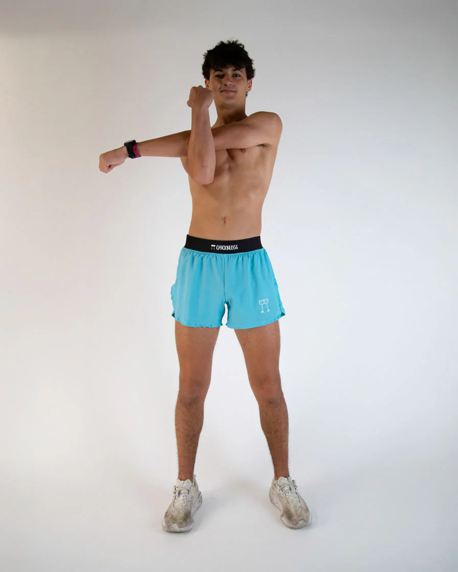 Men's Sky Blue 4" Half Split Shorts - Image 5