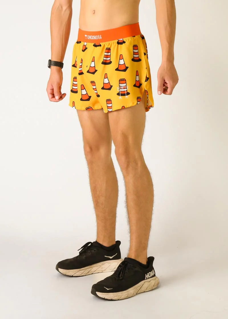 Men's Traffic Cones 4" Half Split Shorts - Image 2