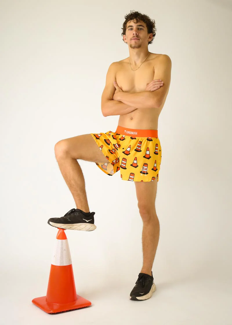 Men's Traffic Cones 4" Half Split Shorts - Image 5