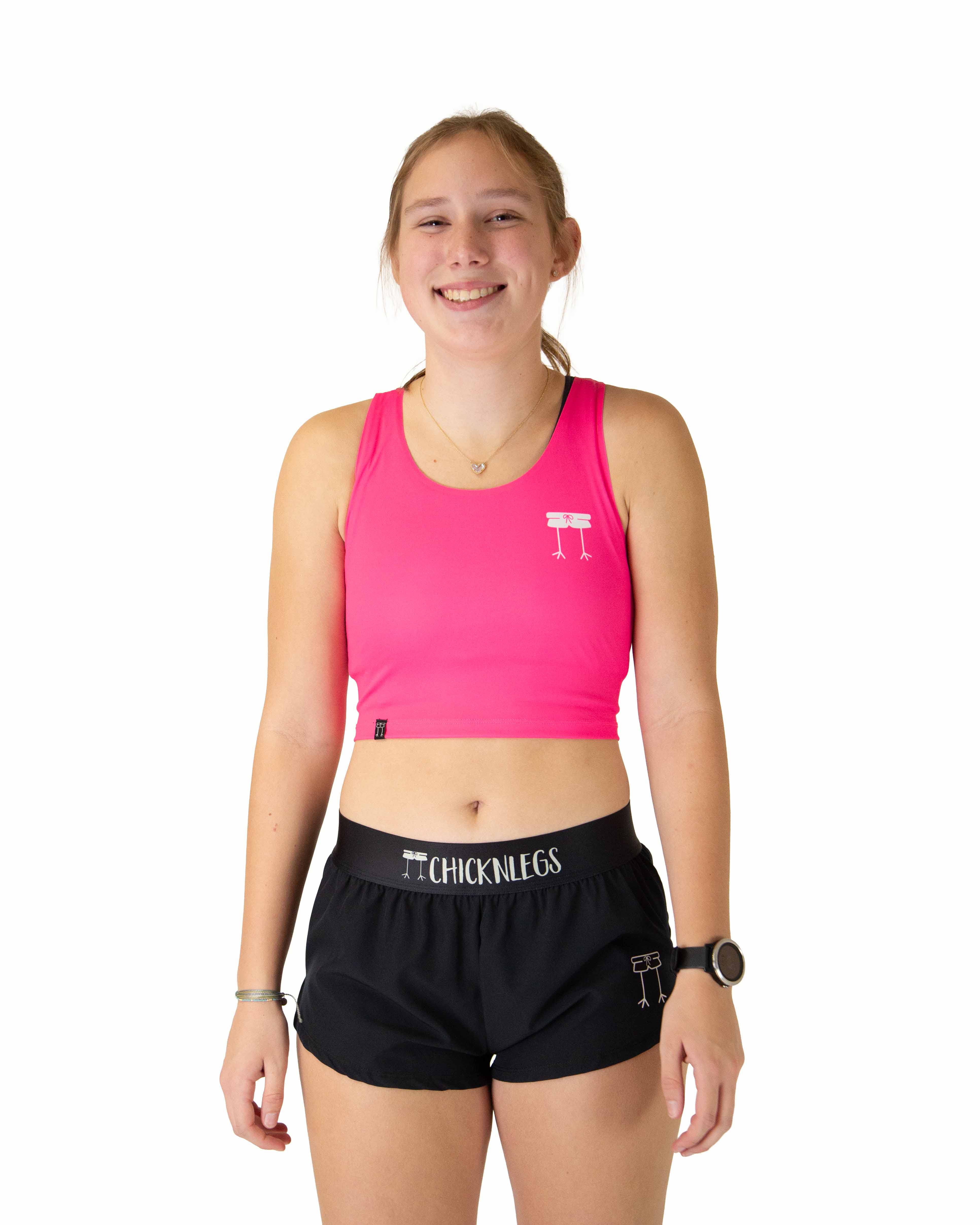 Neon Pink PWR Crop Top