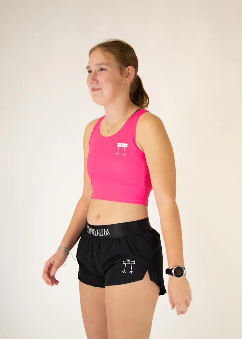 Neon Pink PWR Crop Top - Image 2