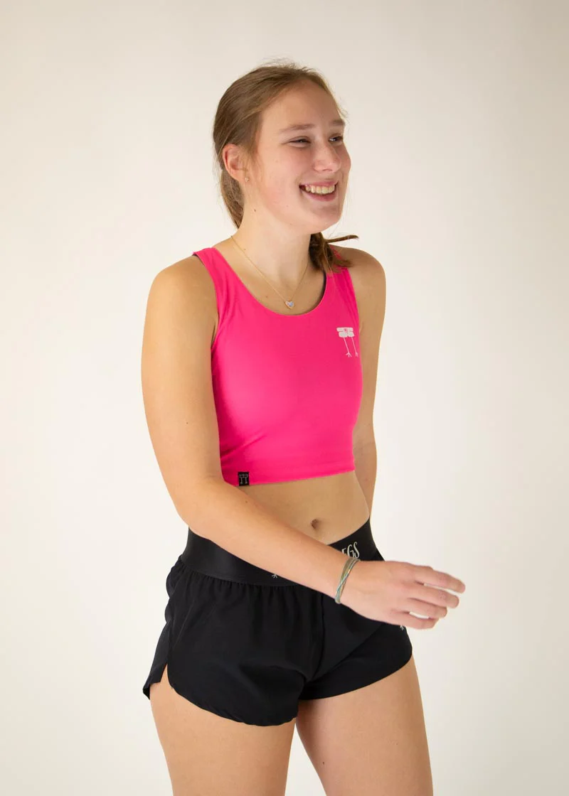 Neon Pink PWR Crop Top - Image 3