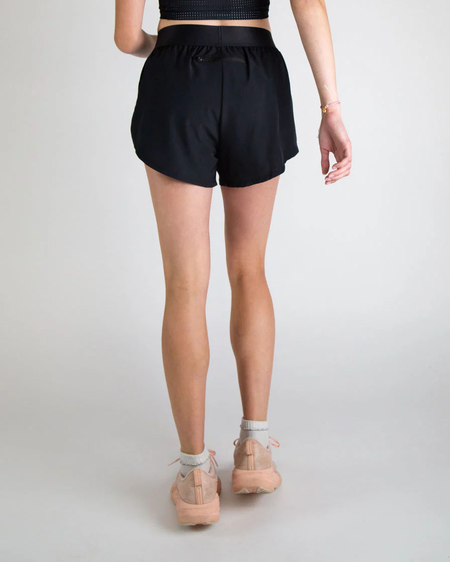 Women's Black 4" Split Shorts - Image 4