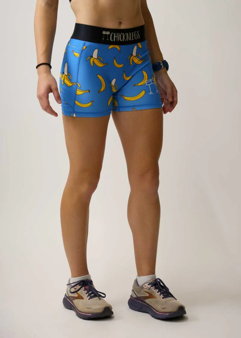 Women's Blue Bananas 3" Compression Shorts - Image 3