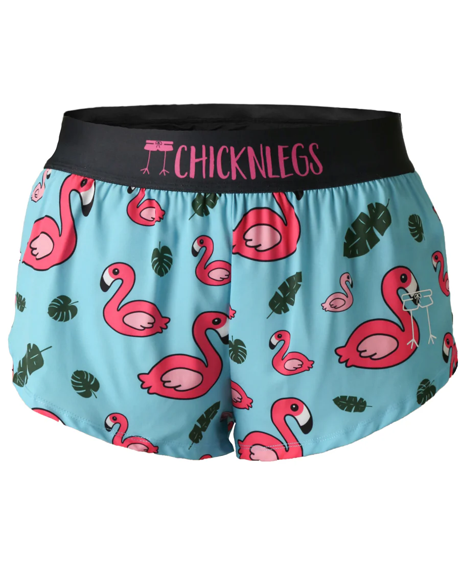 Women's Blue Flamingo 1.5" Split Shorts