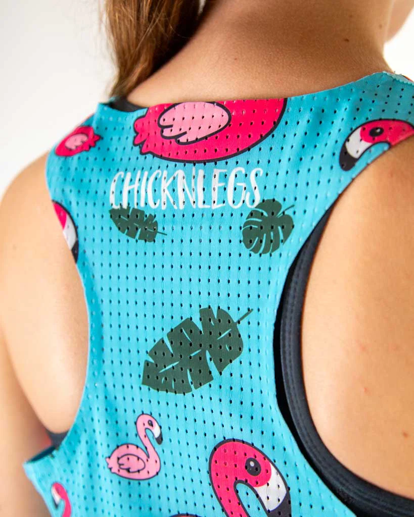 Women's Blue Flamingo Performance Singlet - Image 5
