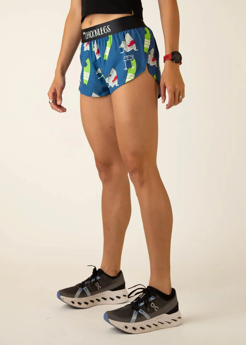 Women's Blue Sharks 1.5" Split Shorts - Image 5