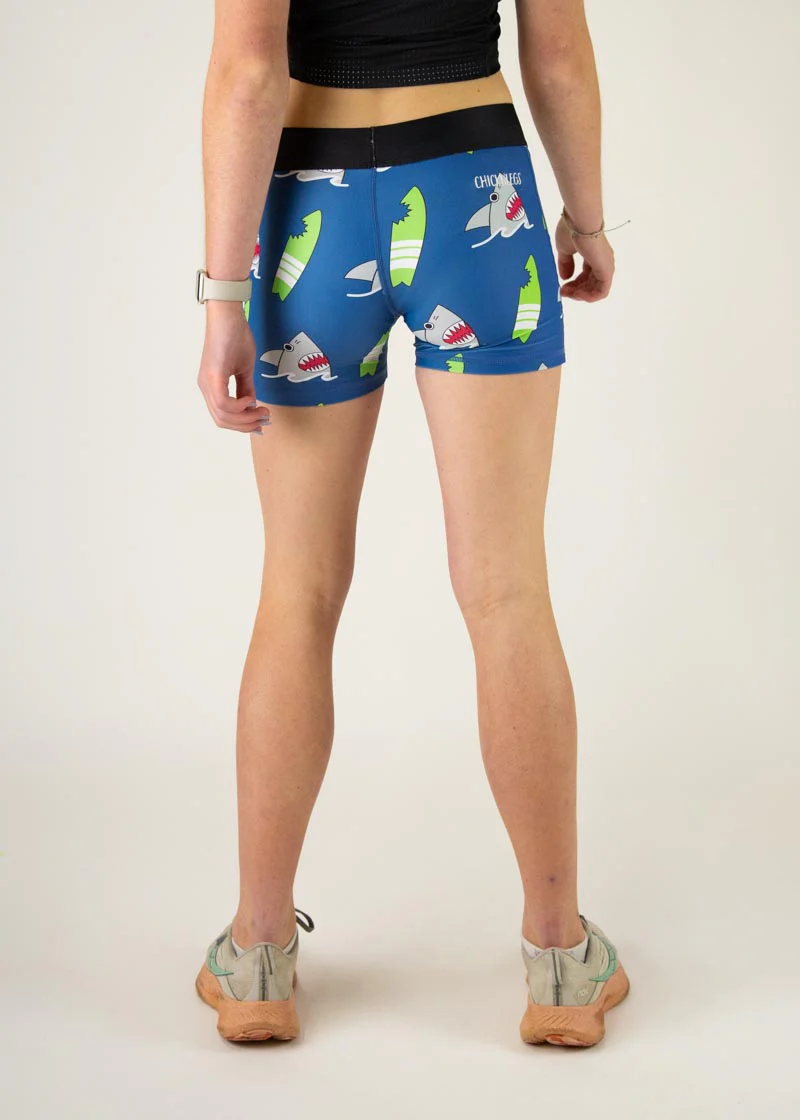 Women's Blue Sharks 3" Race Compression Shorts - Image 4