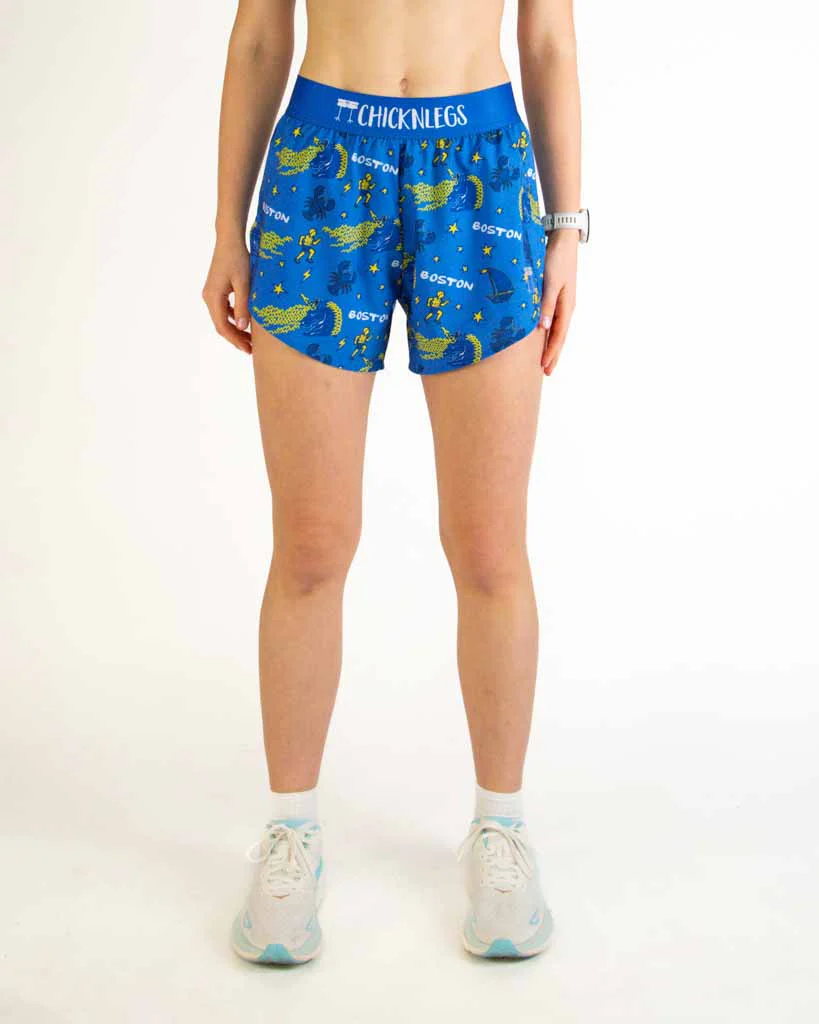 Women's Boston Doodle 4" Split Shorts - Image 3
