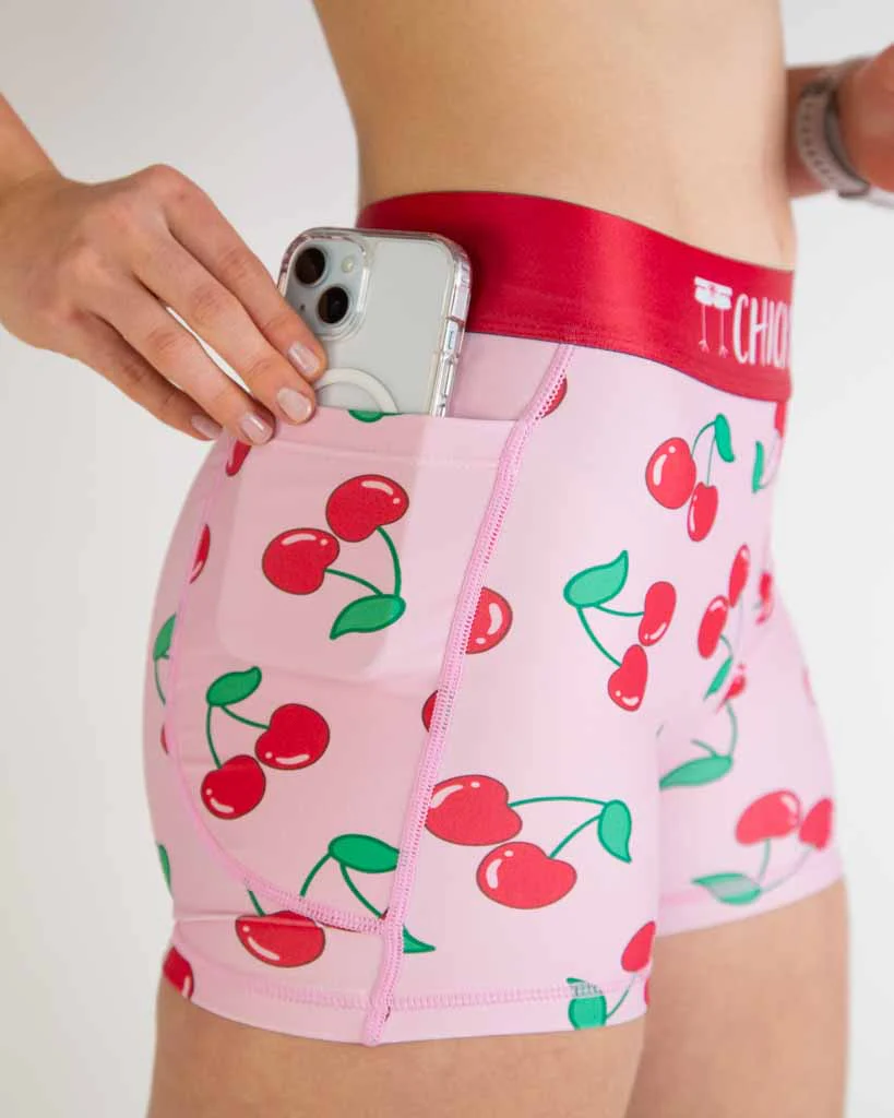 Women's Cherries 3" Compression Shorts - Image 4