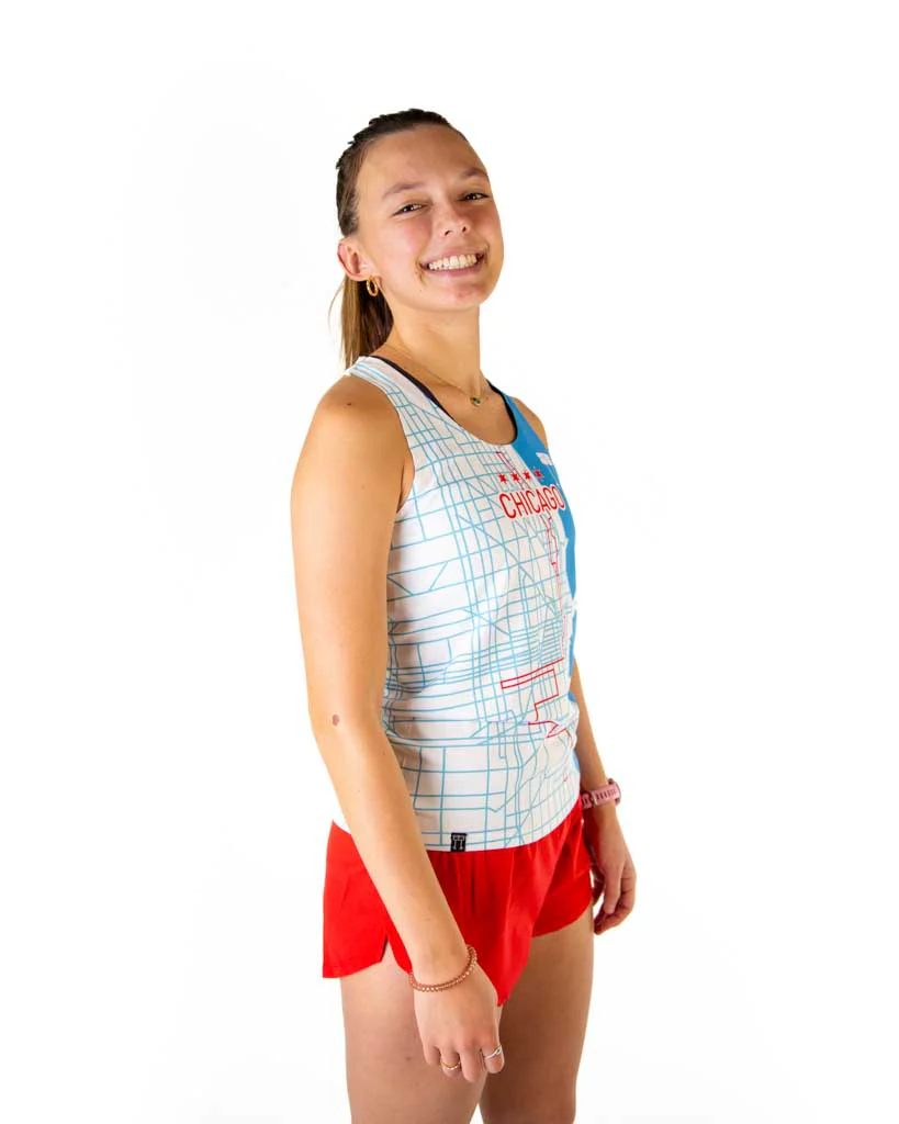 Women's Chicago Marathon Course Singlet - Image 2
