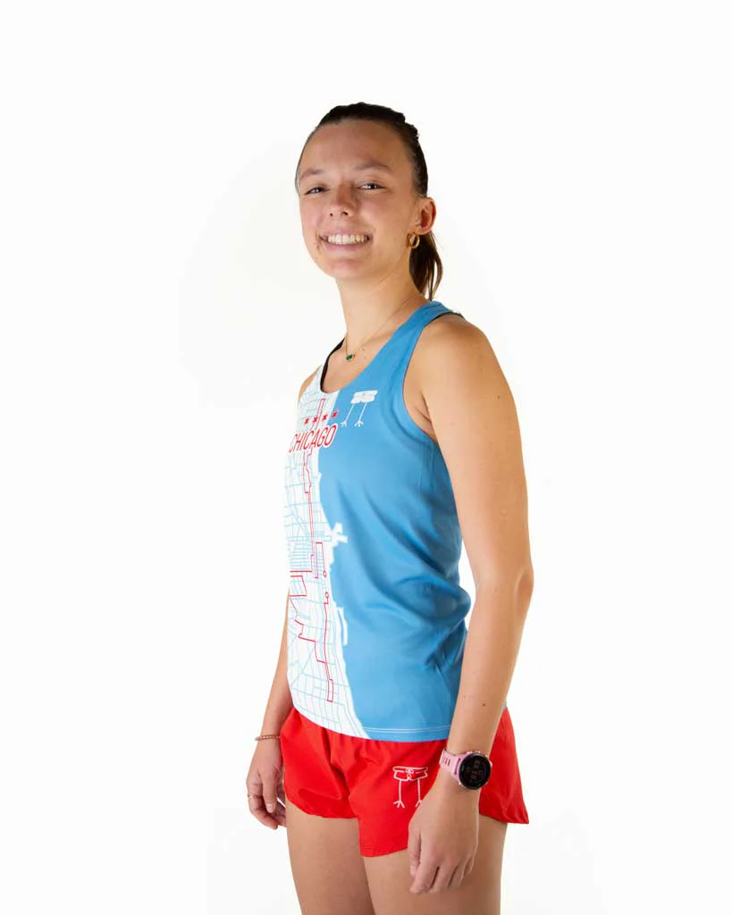 Women's Chicago Marathon Course Singlet - Image 3