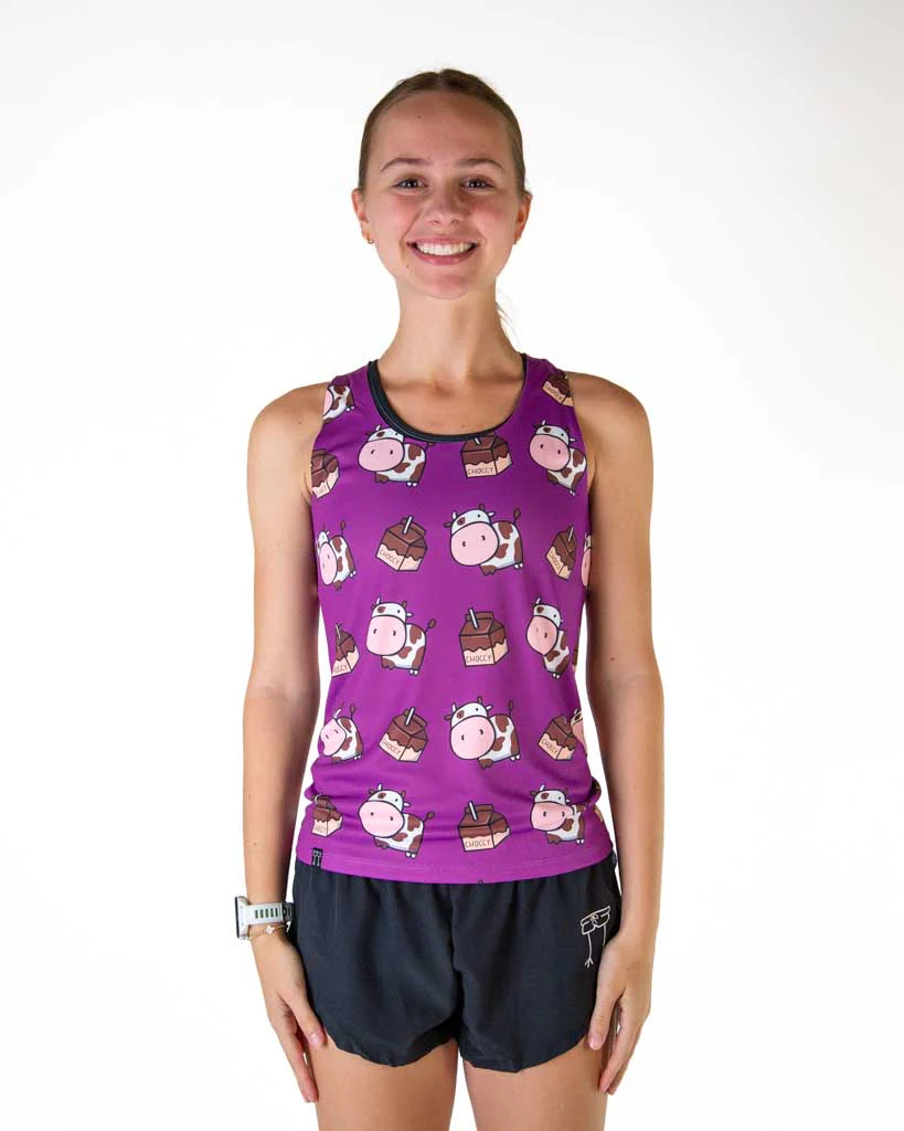 Women's Choccy Cows Performance Singlet - Image 2