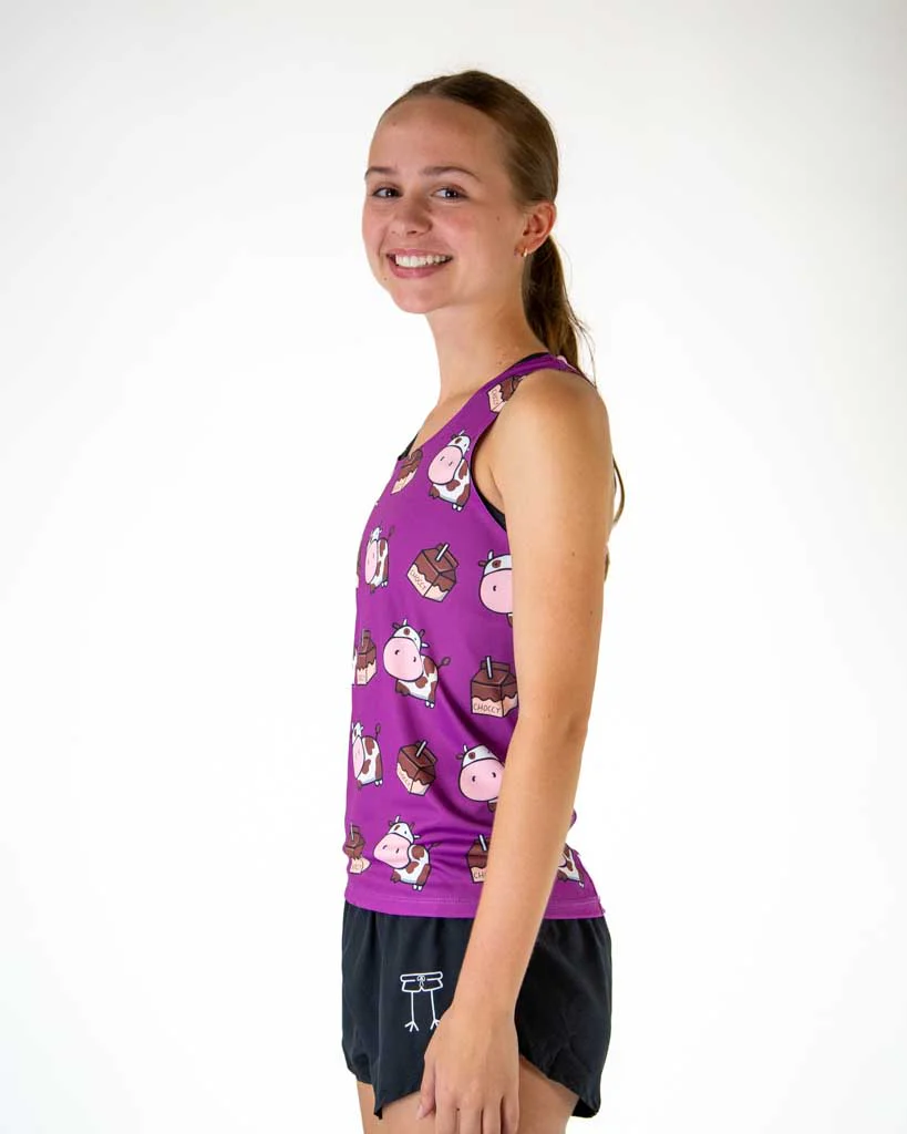 Women's Choccy Cows Performance Singlet - Image 3