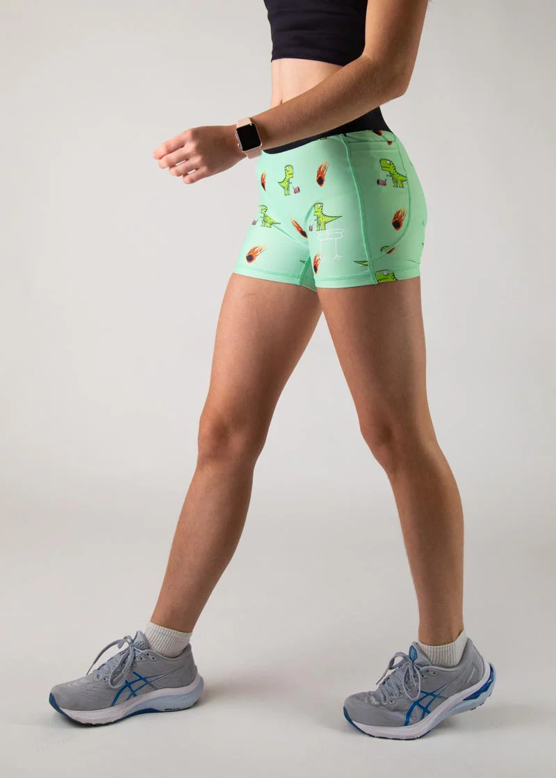 Women's Dino-sore 3" Compression Shorts - Image 2