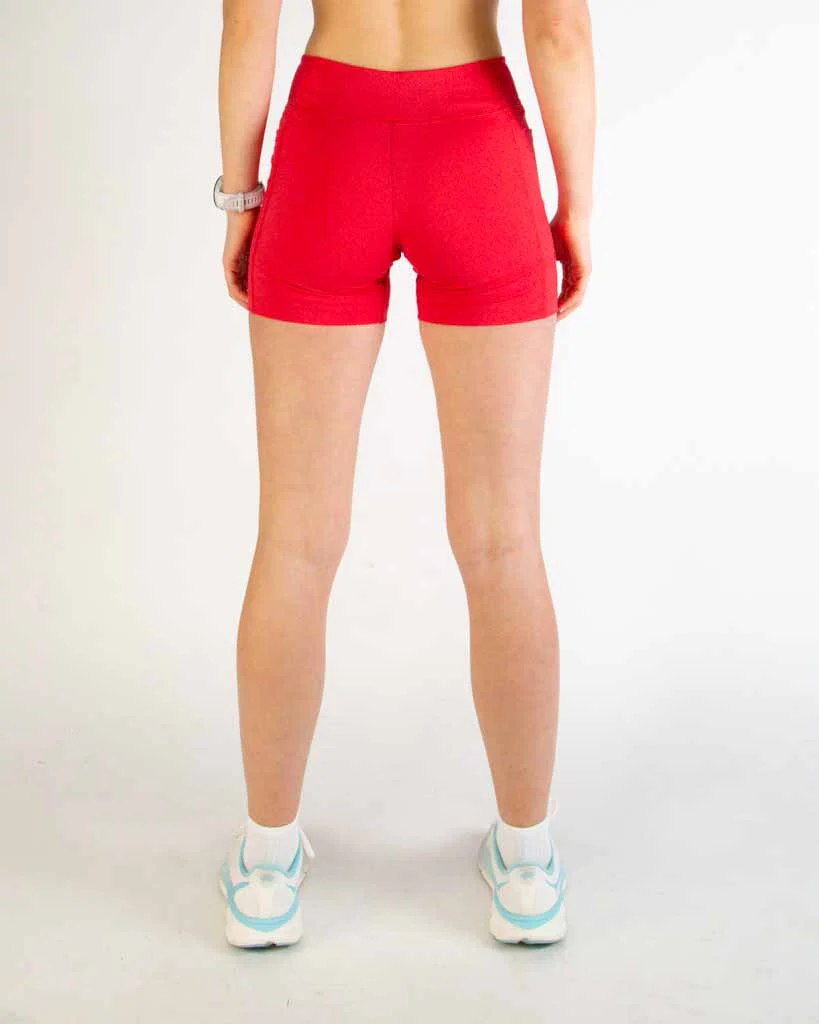 Women's FLY High-Waisted 5" Biker Shorts – Cherry - Image 4