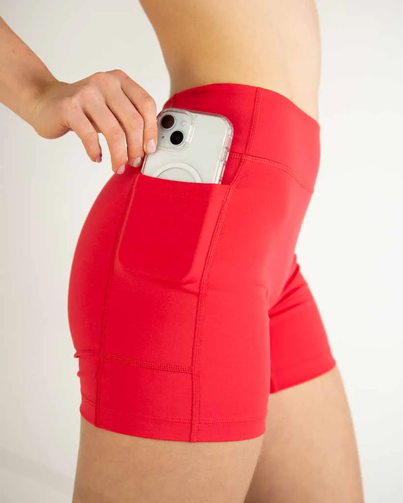 Women's FLY High-Waisted 5" Biker Shorts – Cherry - Image 5