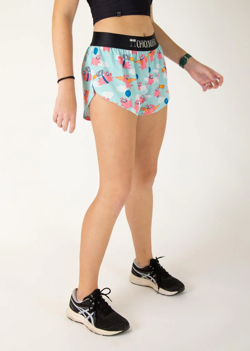 Women's Flying Pigs 1.5" Split Shorts - Image 4