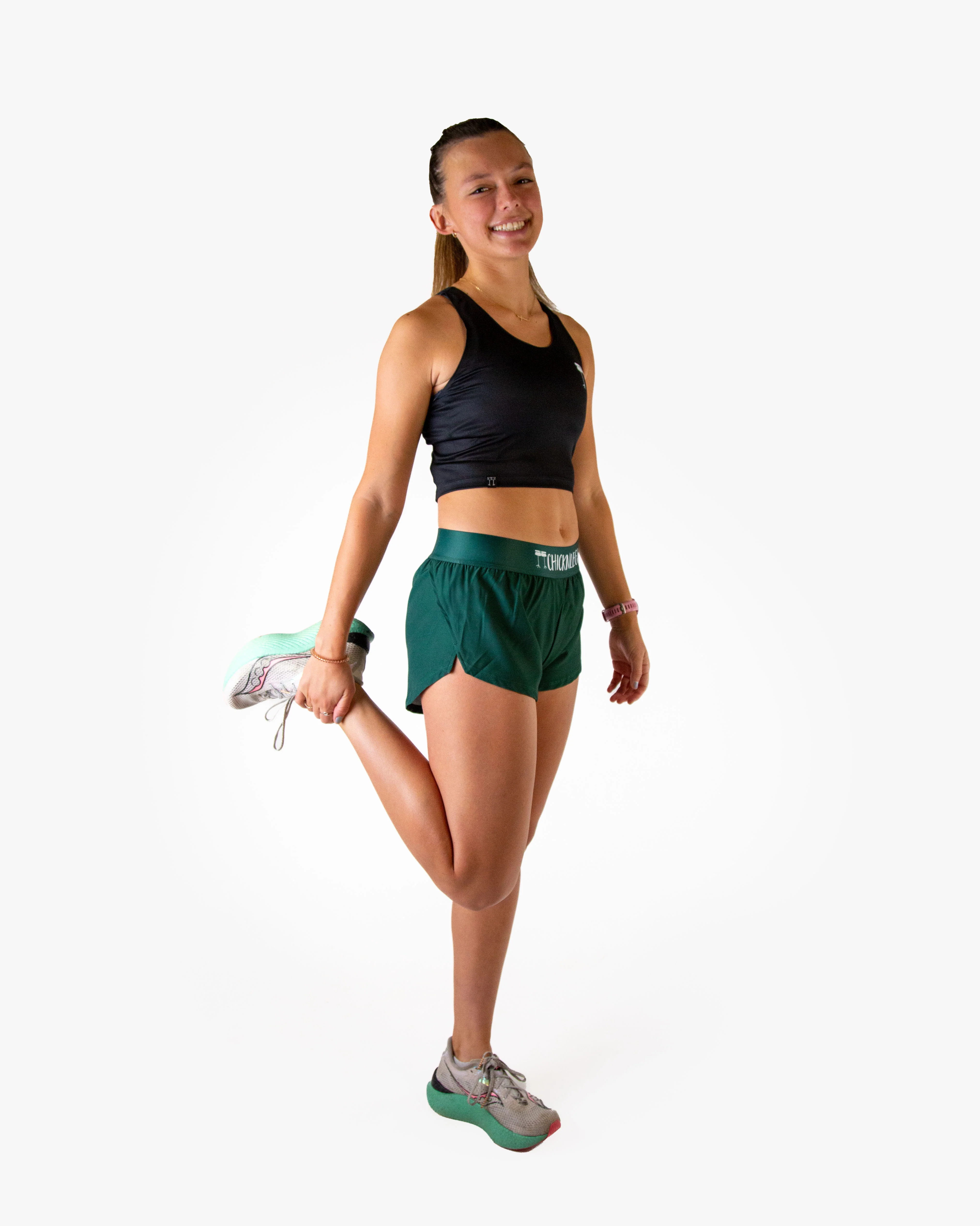 Women's Forest Green 1.5" Split Shorts - Image 5