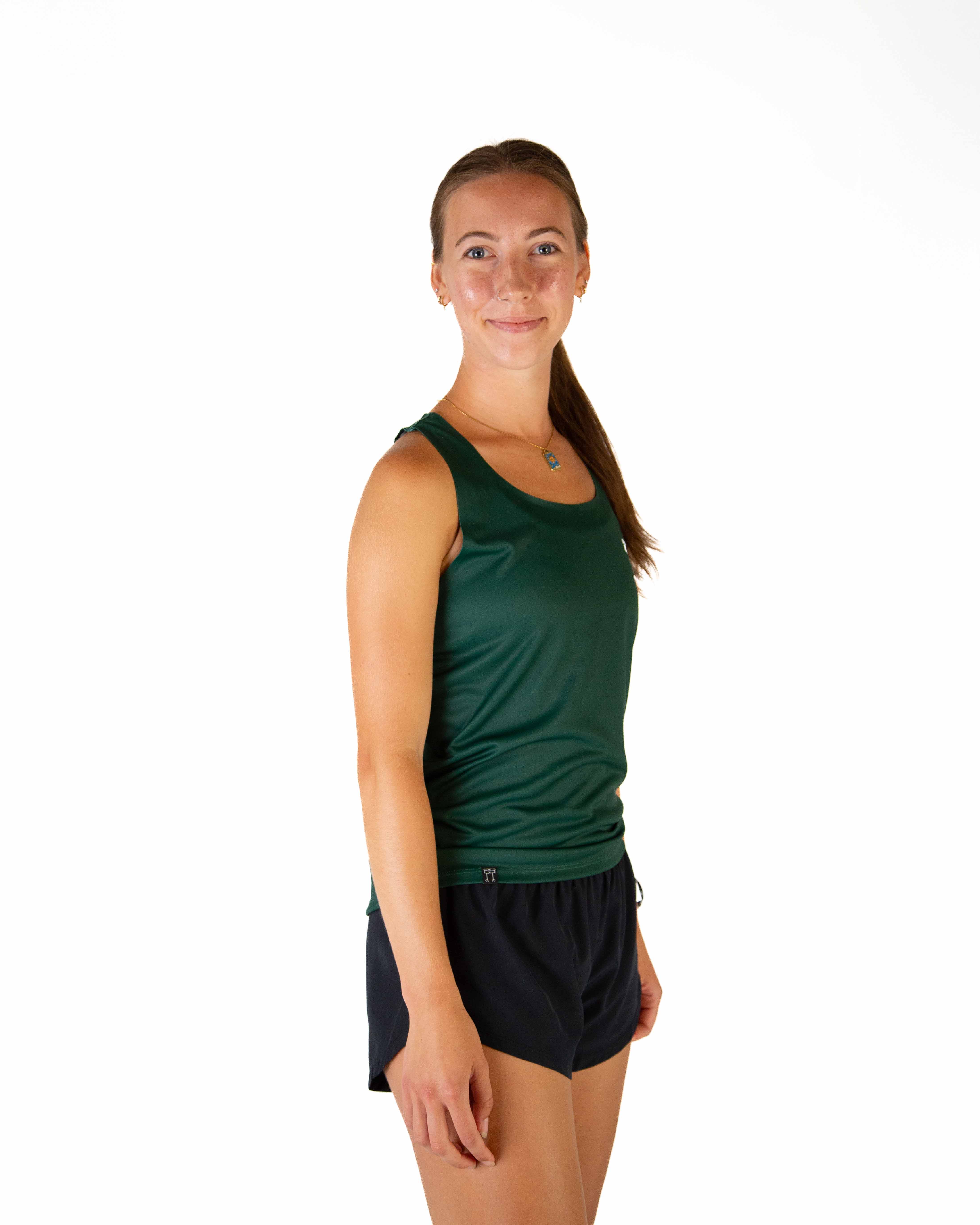 Women's Forest Green Performance Singlet - Image 2