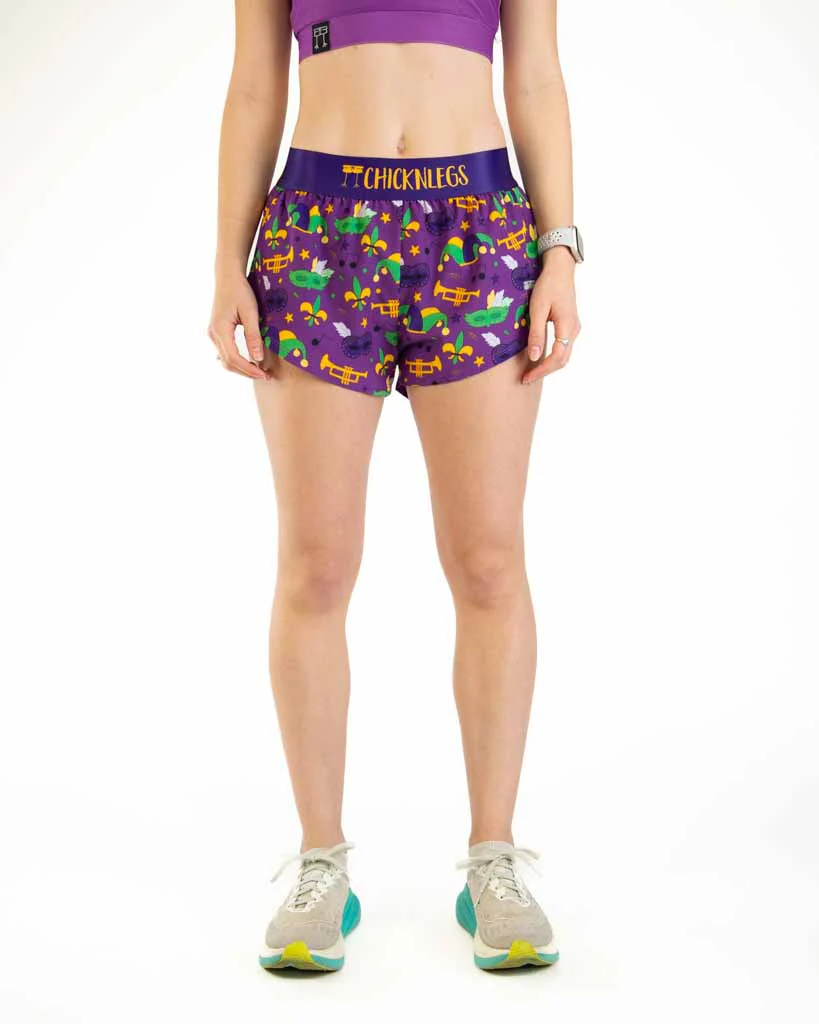 Women's Mardi Gras 1.5" Split Shorts - Image 2