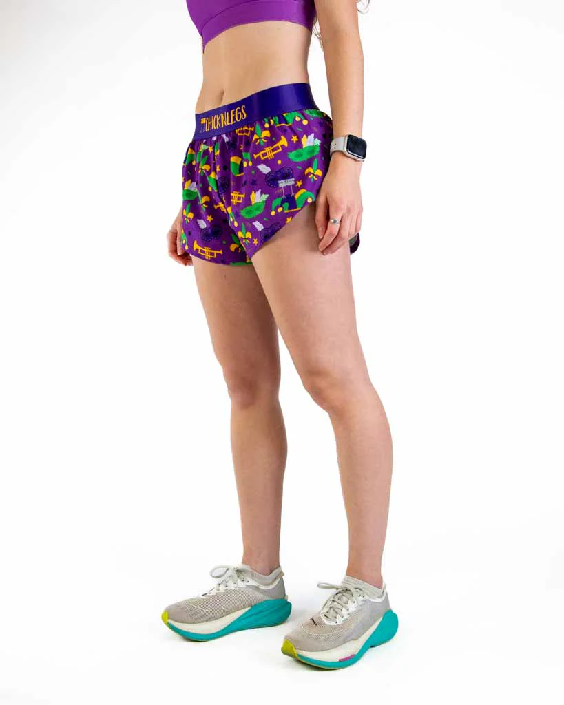 Women's Mardi Gras 1.5" Split Shorts - Image 3