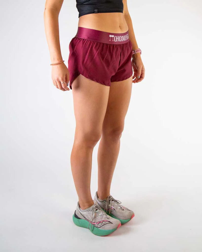 Women's Maroon 1.5" Split Shorts - Image 4