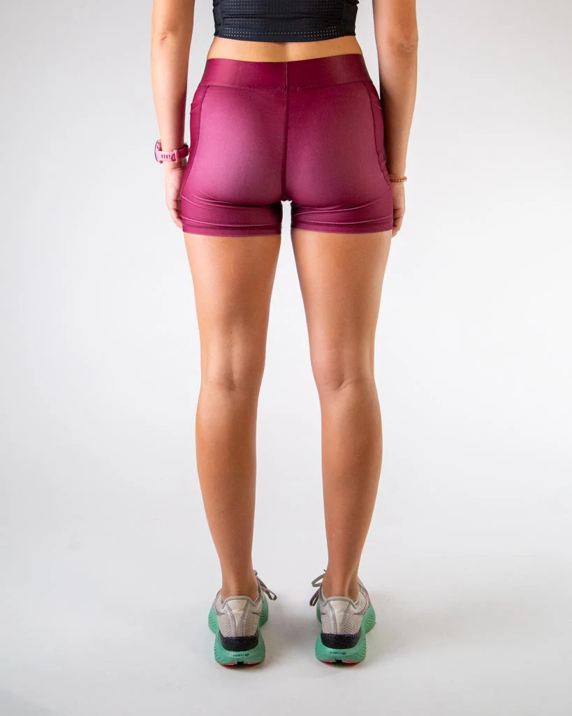 Women's Maroon 3" Compression Shorts - Image 5