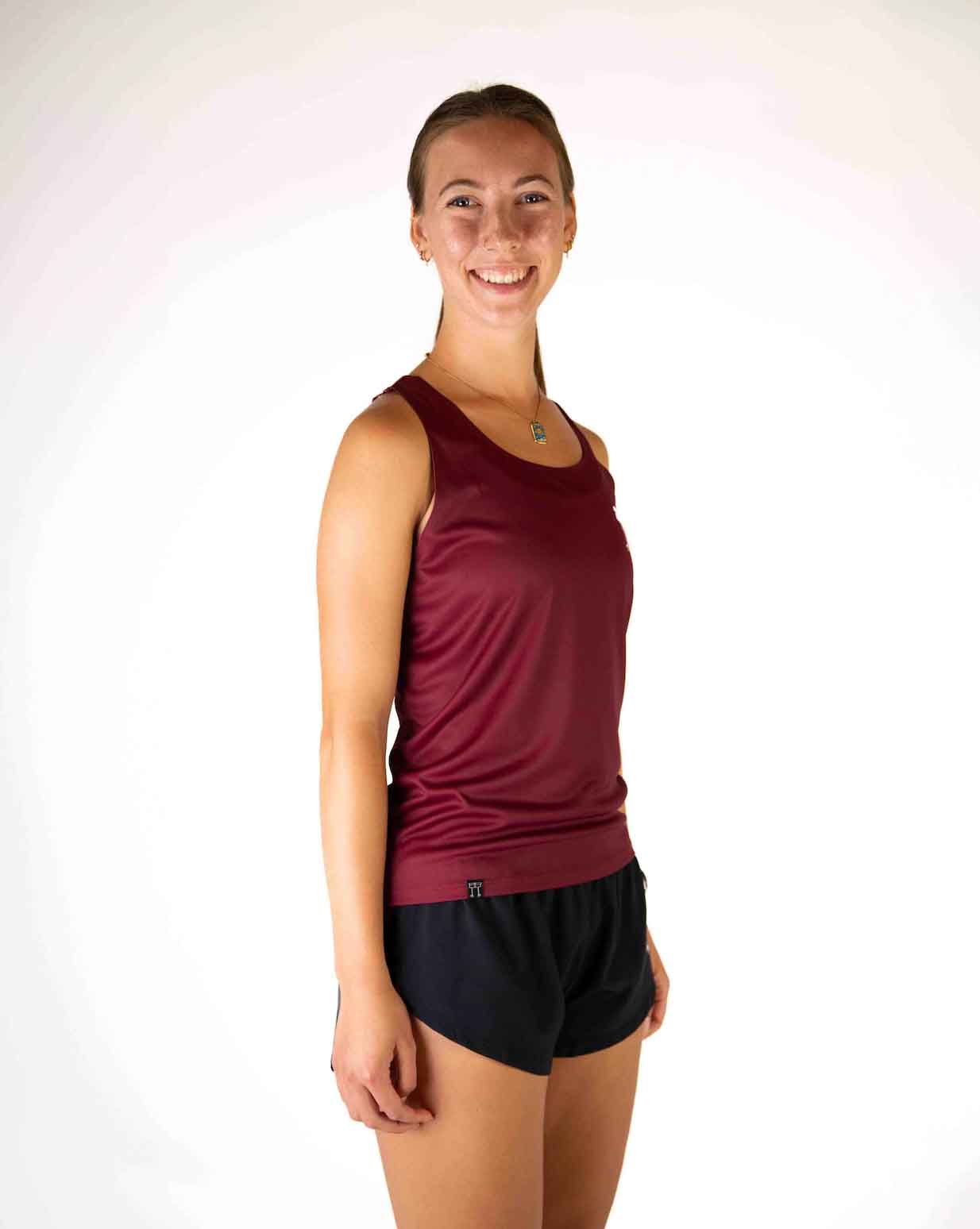 Women's Maroon Performance Singlet - Image 2