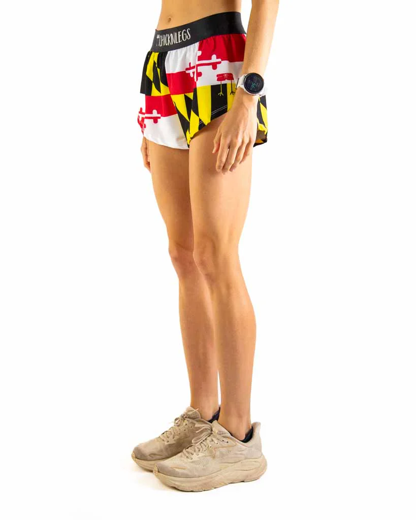 Women's Maryland Flag 1.5" Split Shorts - Image 3